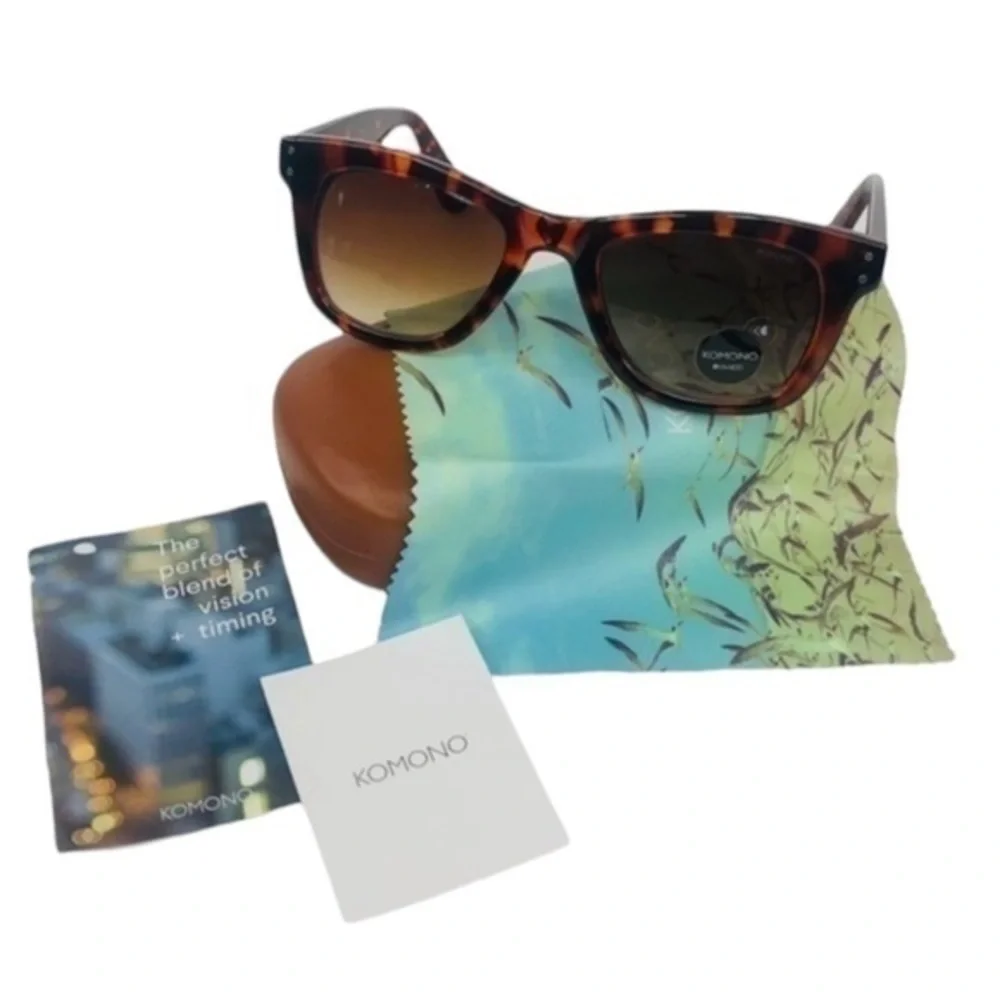 Men's Komono Sunglasses NEW tortoise Allen rectangular frame
